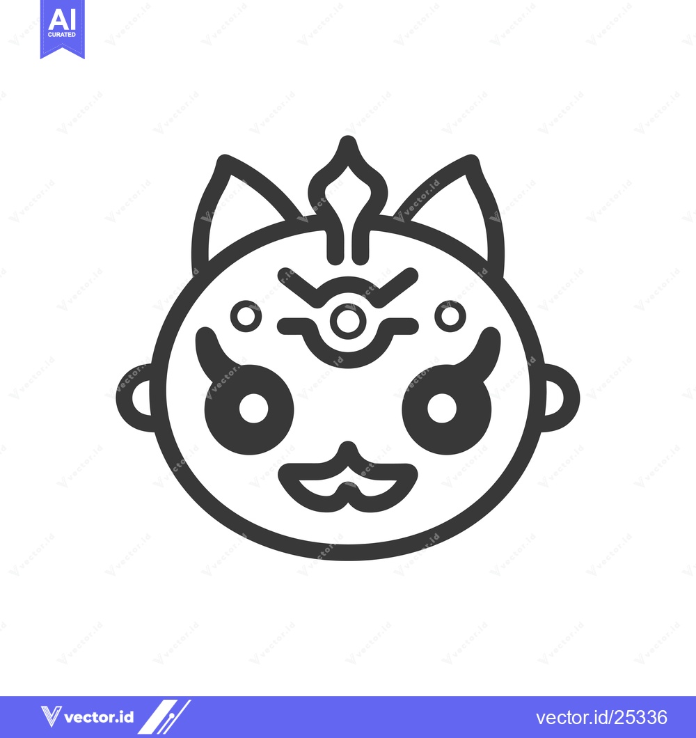 Premium Vector dari Black and White Line Drawing of a Cute Cat Face