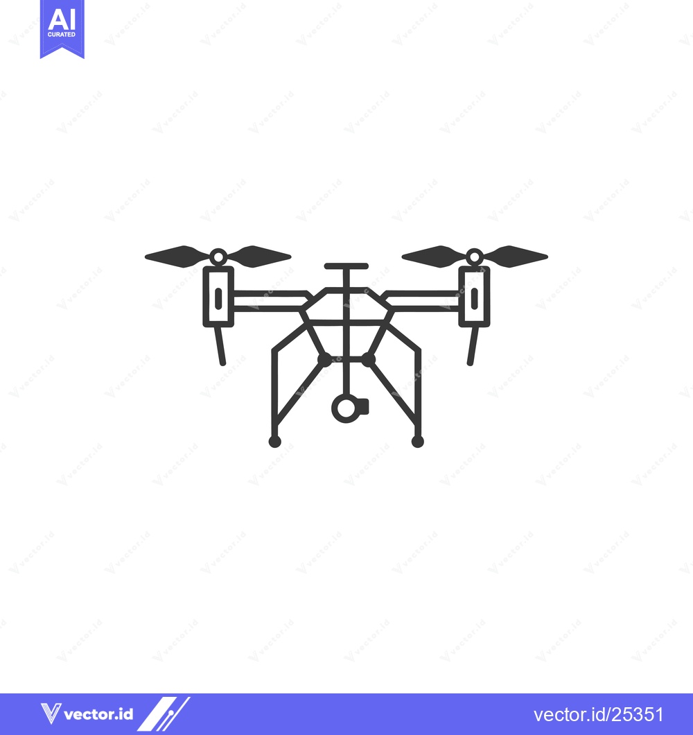 Premium Vector of Black and White Line Drawing of a Drone