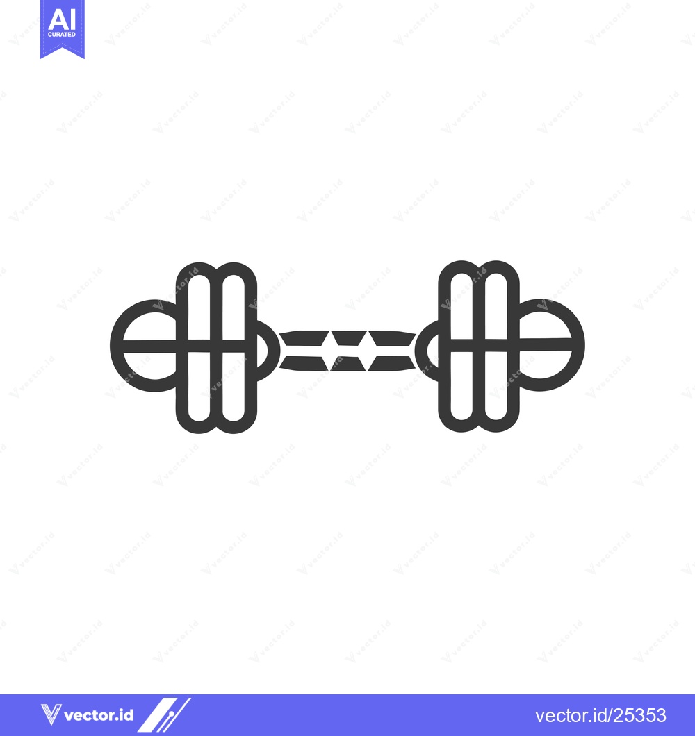 Premium Vector dari Black and White Line Drawing of a Dumbbell