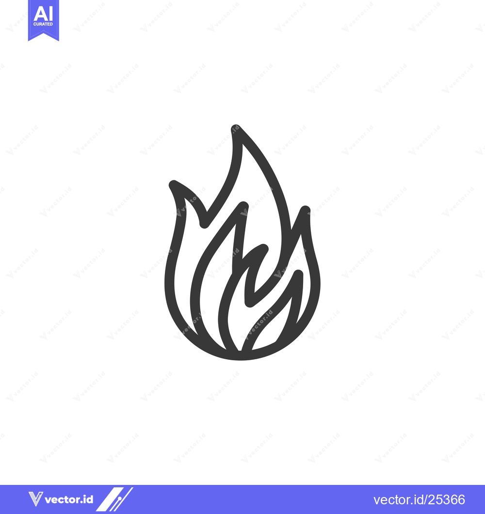 Premium Vector of Black and White Line Drawing of a Flame