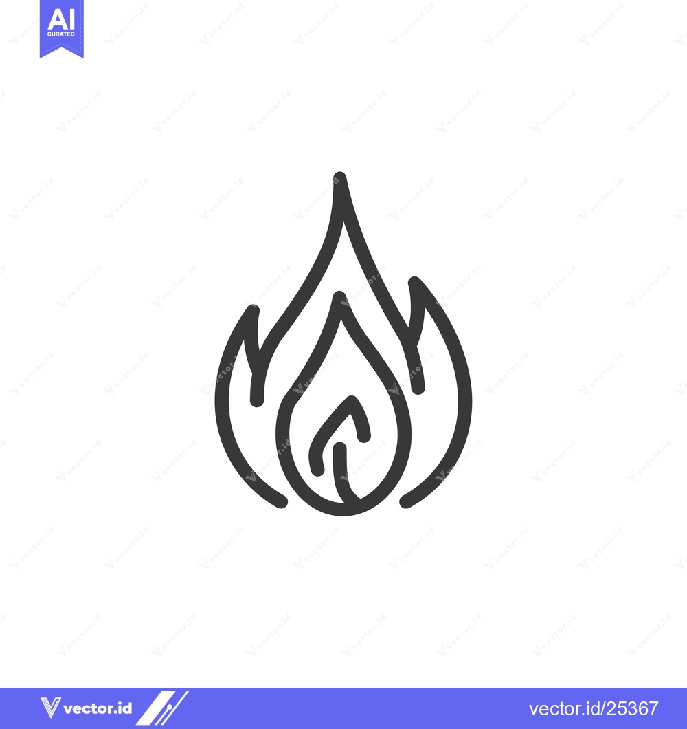 Premium Vector of Black and White Line Drawing of a Flame