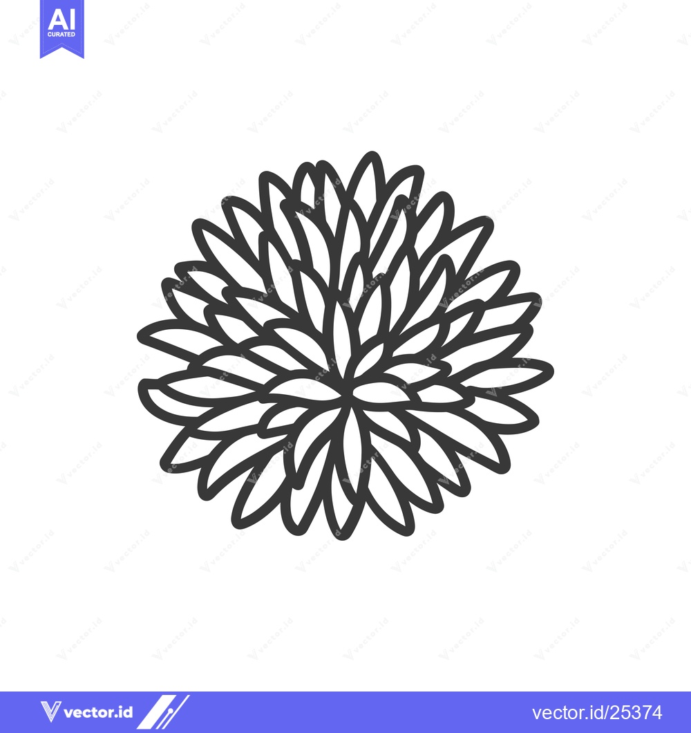 Premium Vector of Black and White Line Drawing of a Flower