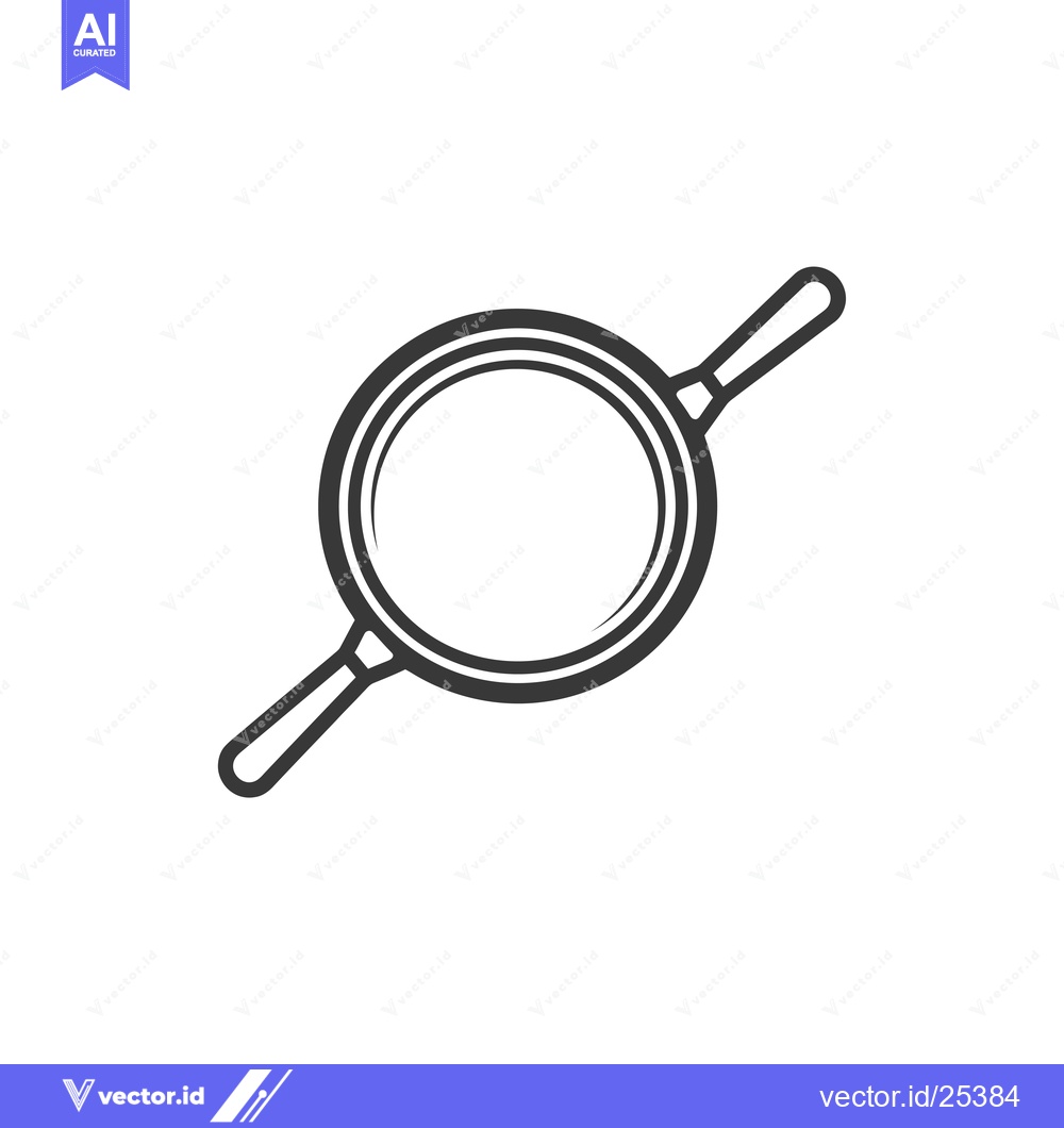 Premium Vector dari Black and White Line Drawing of a Frying Pan