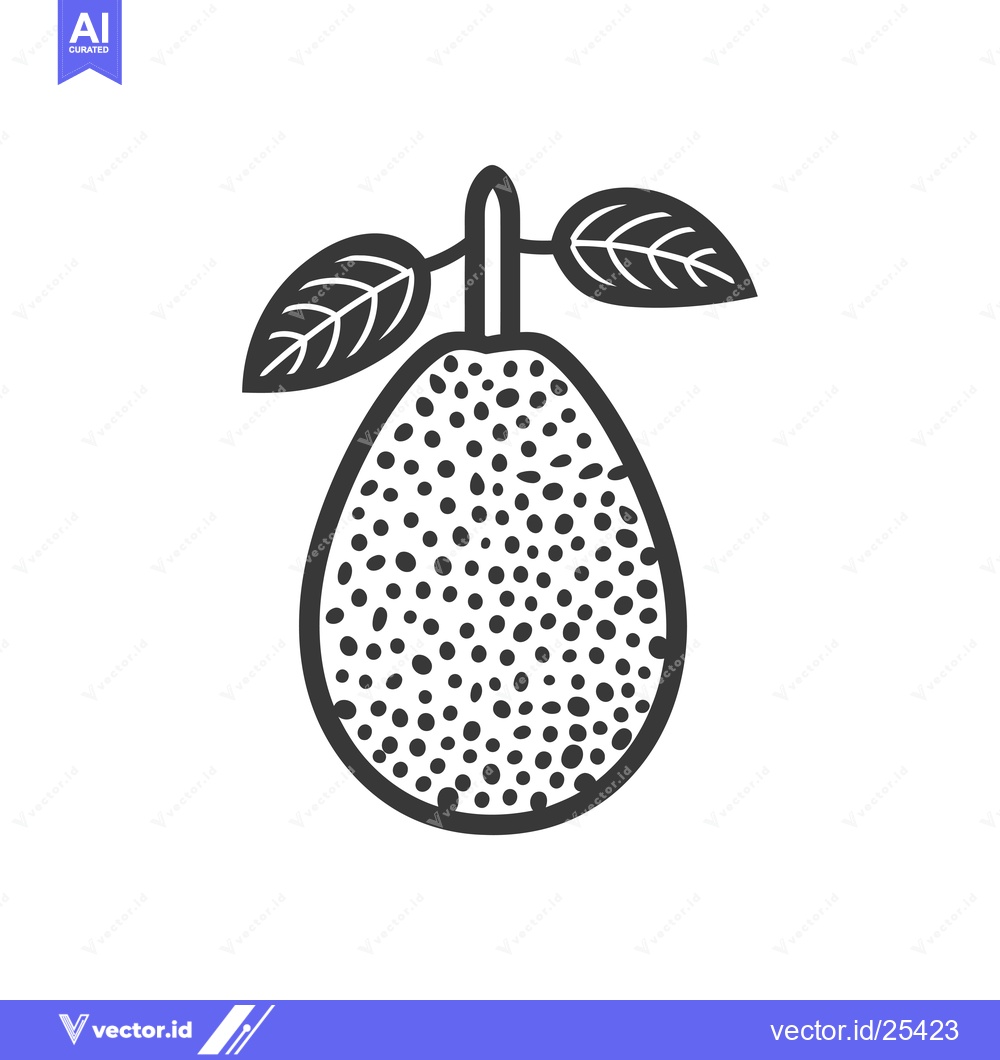 Premium Vector dari Black and White Line Drawing of a Jackfruit
