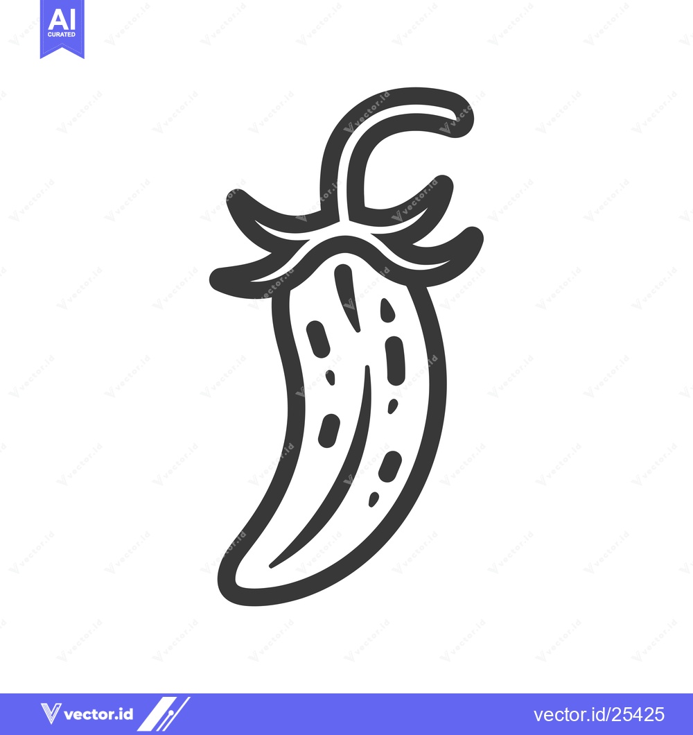 Premium Vector of Black and White Line Drawing of a Jalape?o Pepper