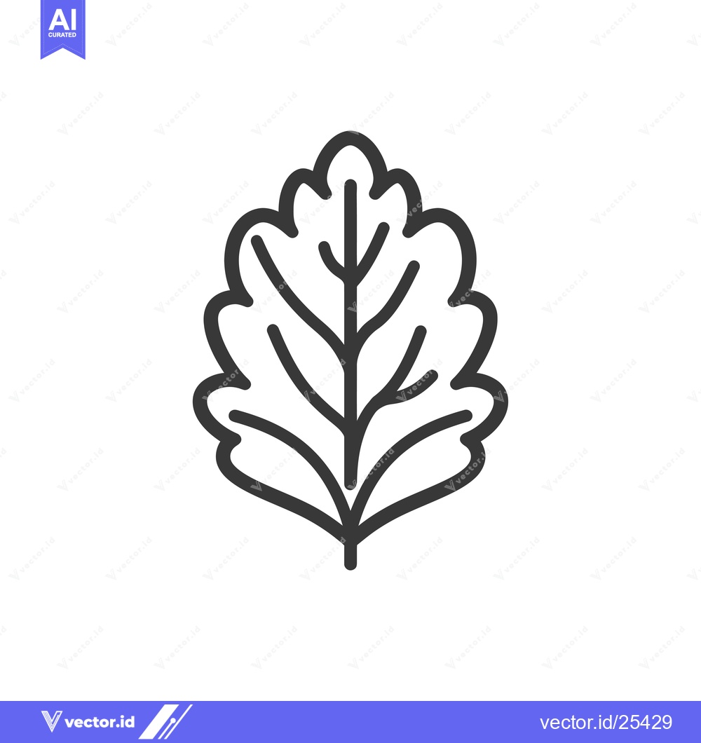 Premium Vector dari Black and white line drawing of a leaf with a stem