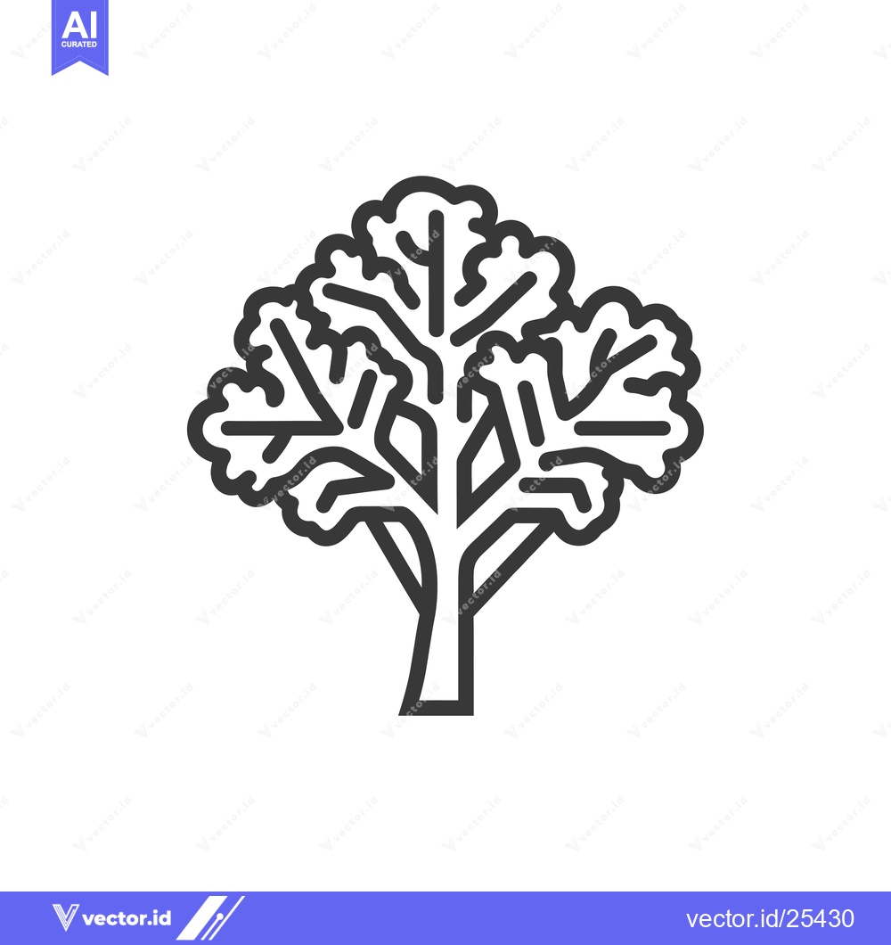 Premium Vector of Black and white line drawing of a leafy plant