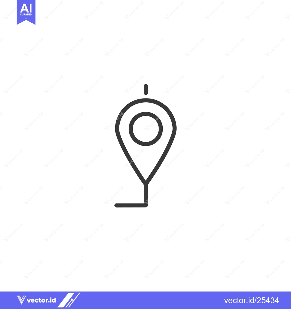 Premium Vector dari Black and White Line Drawing of a Location Pin with a Circle Inside