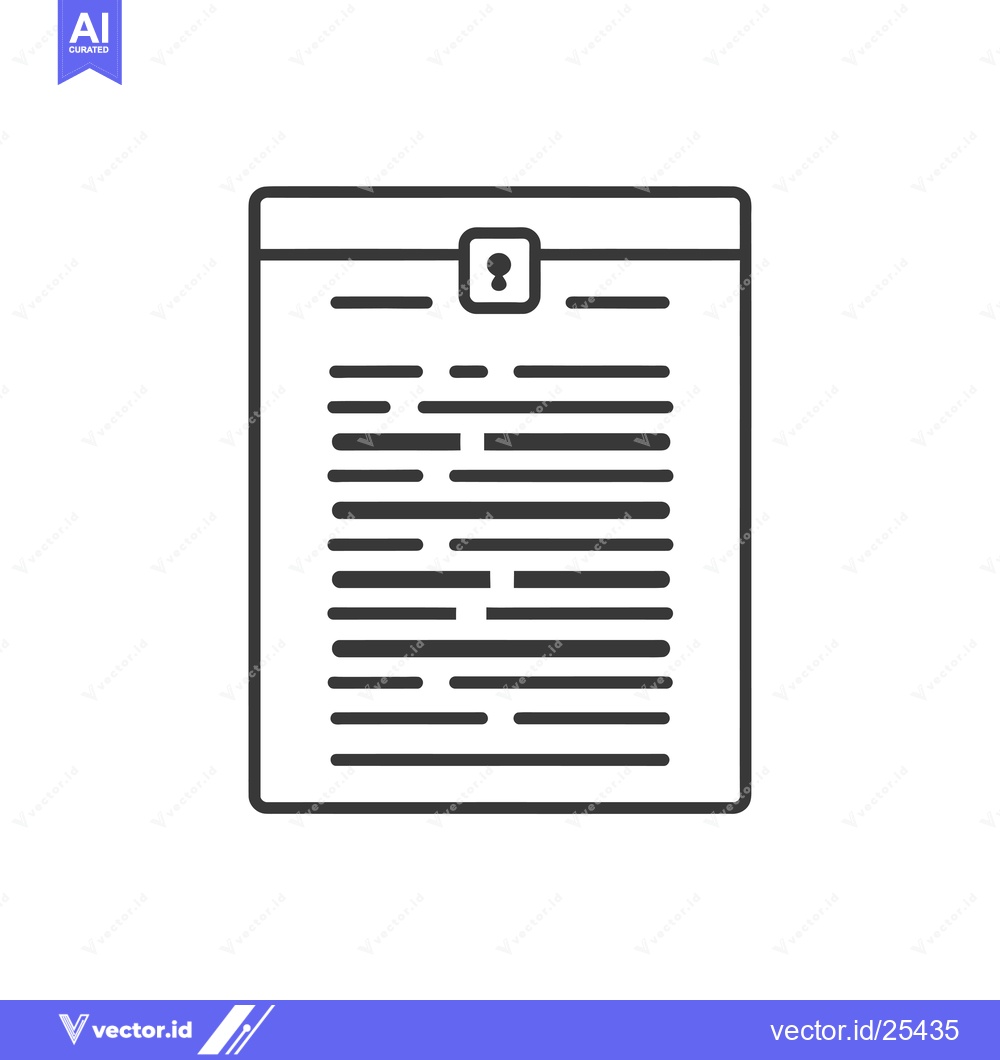 Premium Vector of Black and White Line Drawing of a Locked Document