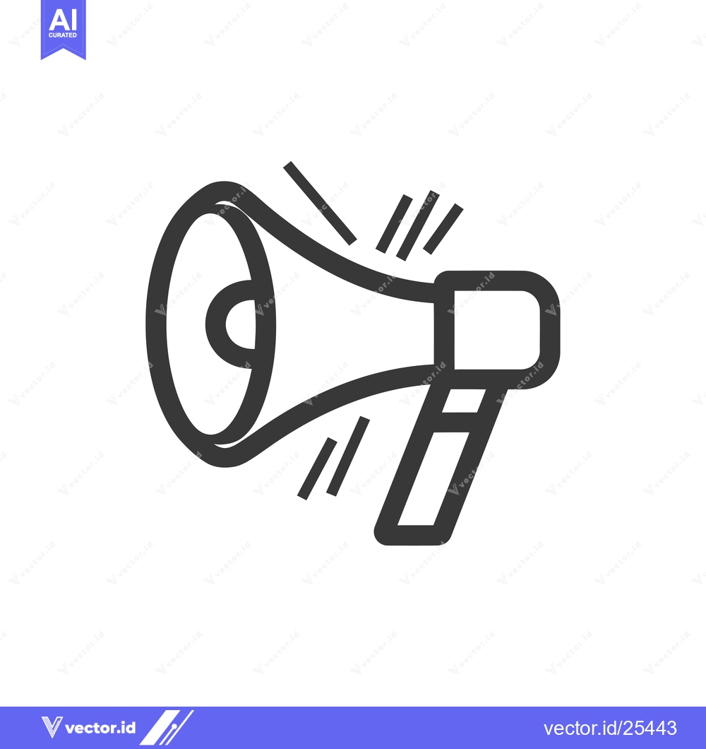 Premium Vector of Black and White Line Drawing of a Megaphone