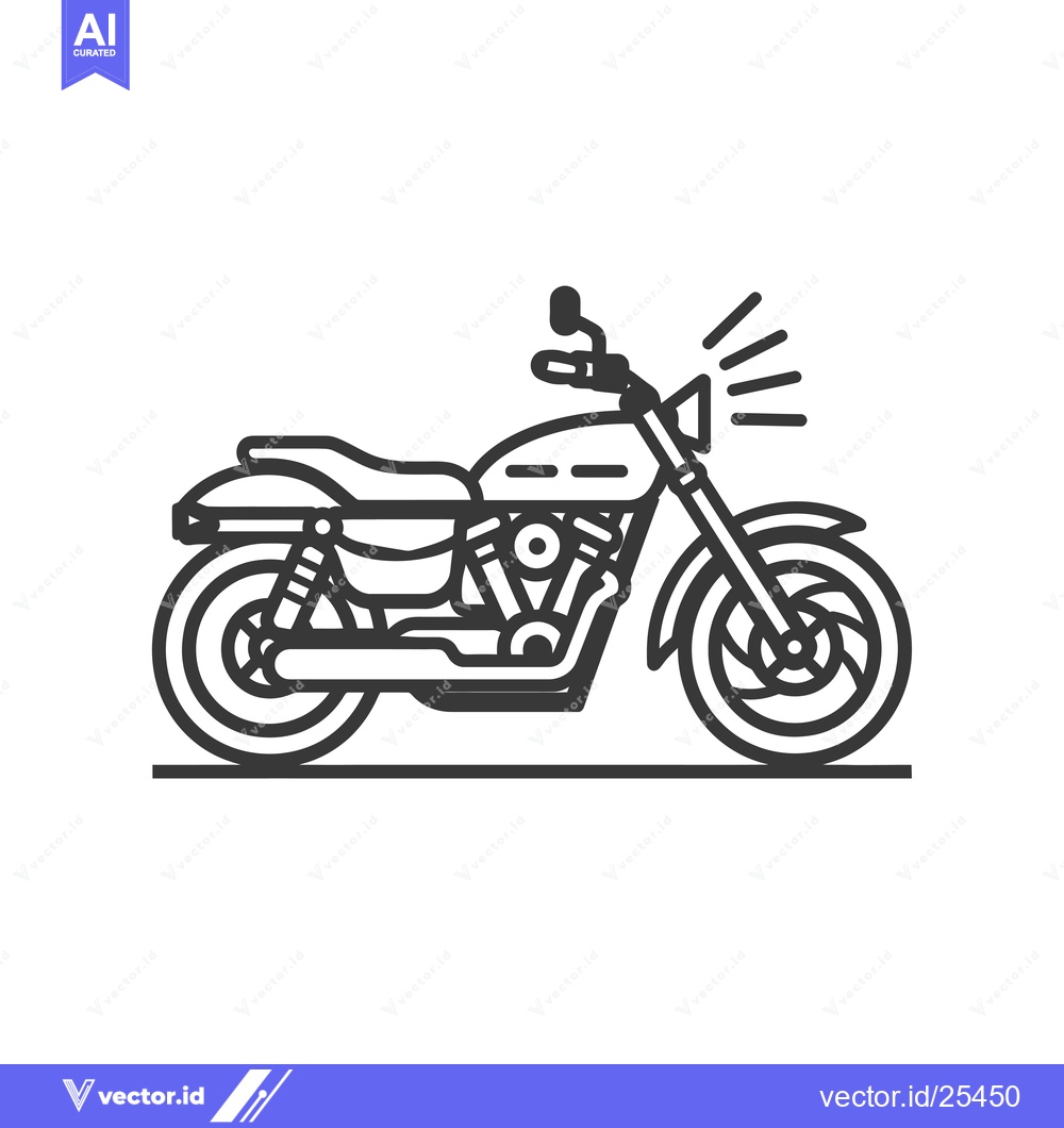 Premium Vector dari Black and white line drawing of a motorcycle