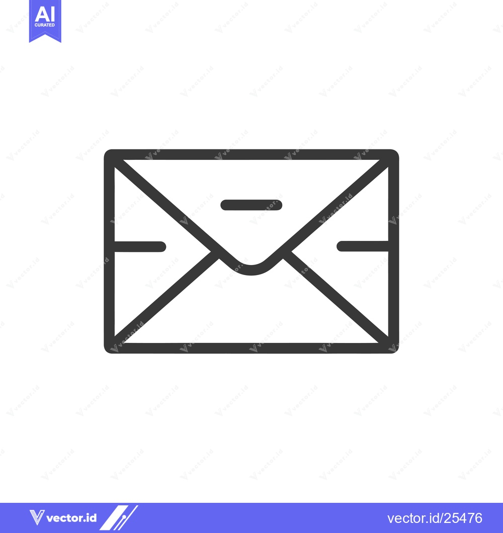 Premium Vector dari Black and white line drawing of an envelope