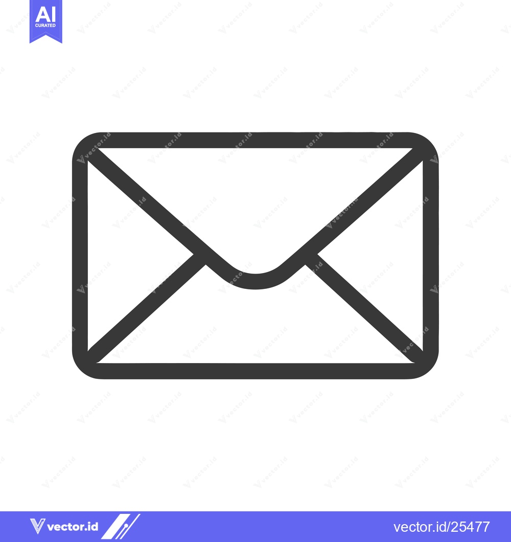 Premium Vector dari Black and White Line Drawing of an Envelope