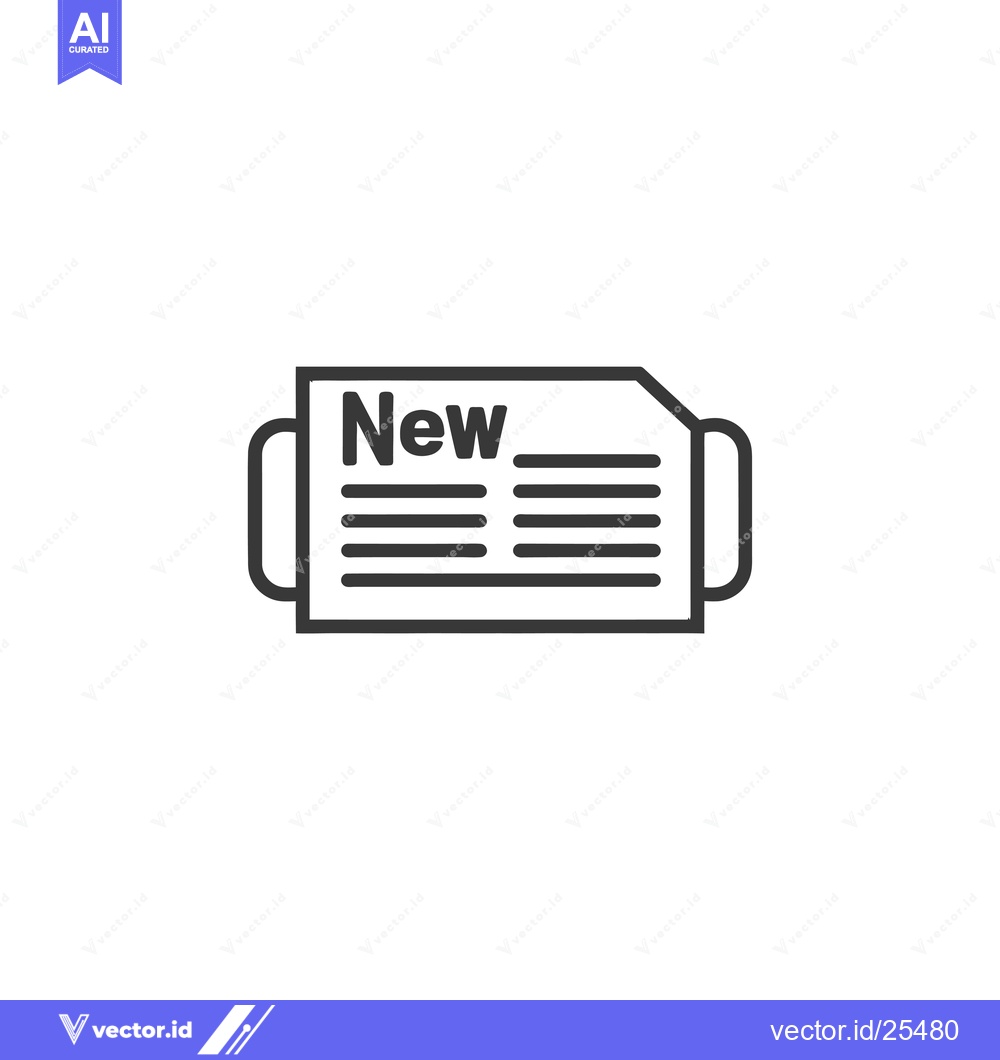 Premium Vector of Black and White Line Drawing of a Newspaper with the Word New
