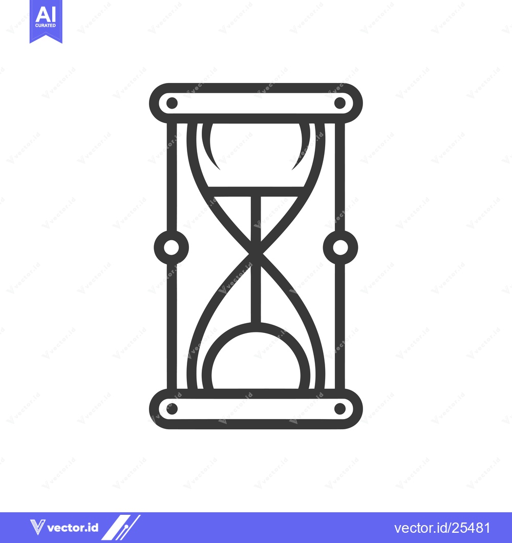 Premium Vector dari Black and White Line Drawing of an Hourglass