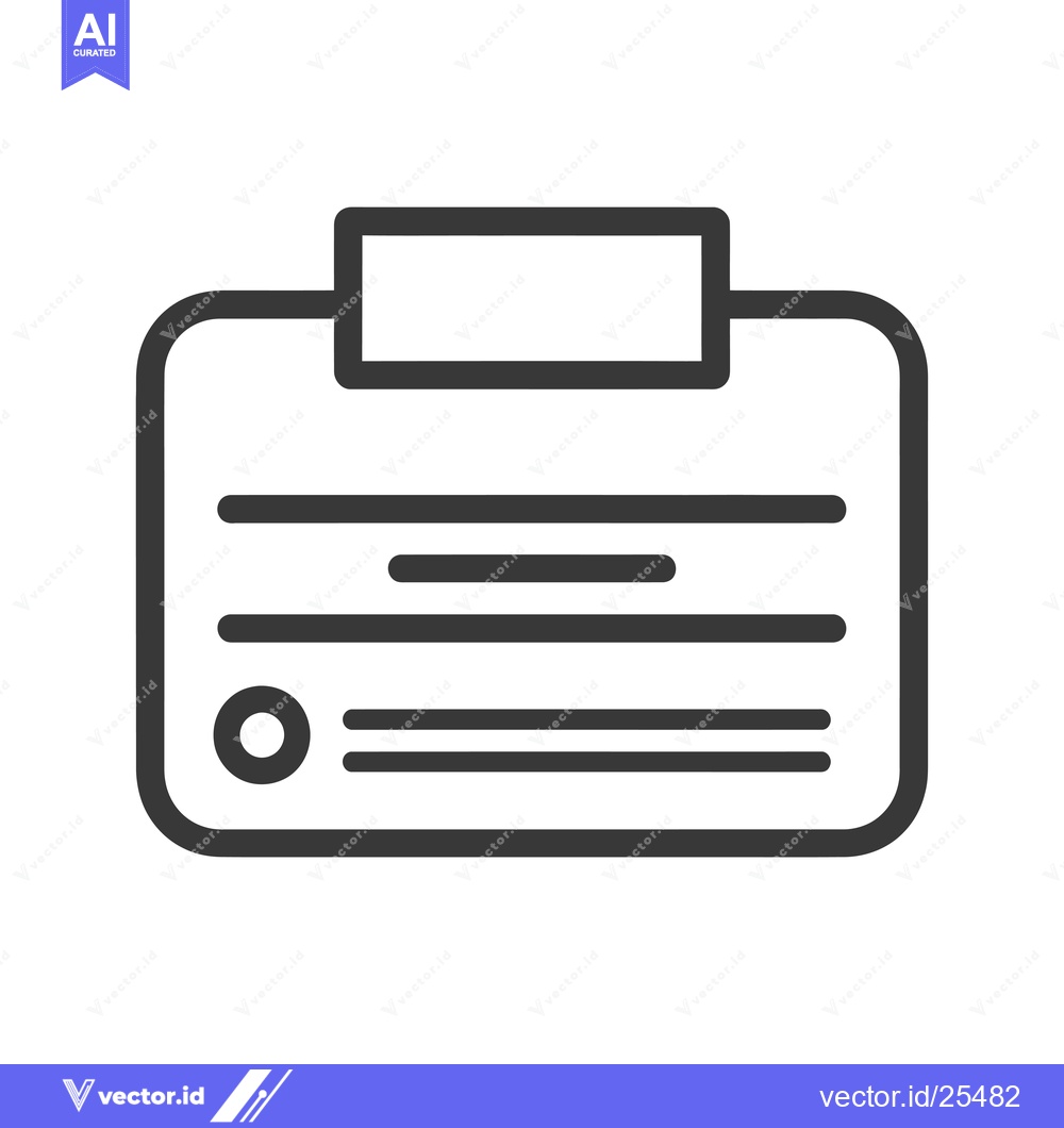 Premium Vector dari Black and White Line Drawing of an ID Card