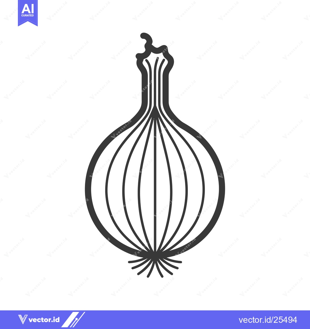 Premium Vector dari Black and White Line Drawing of an Onion