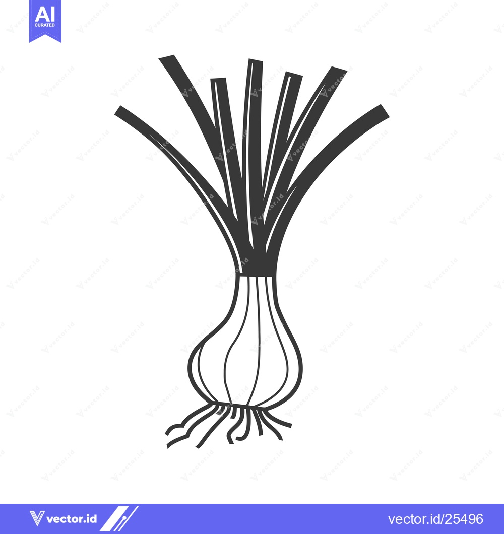 Premium Vector of Black and White Line Drawing of an Onion Plant
