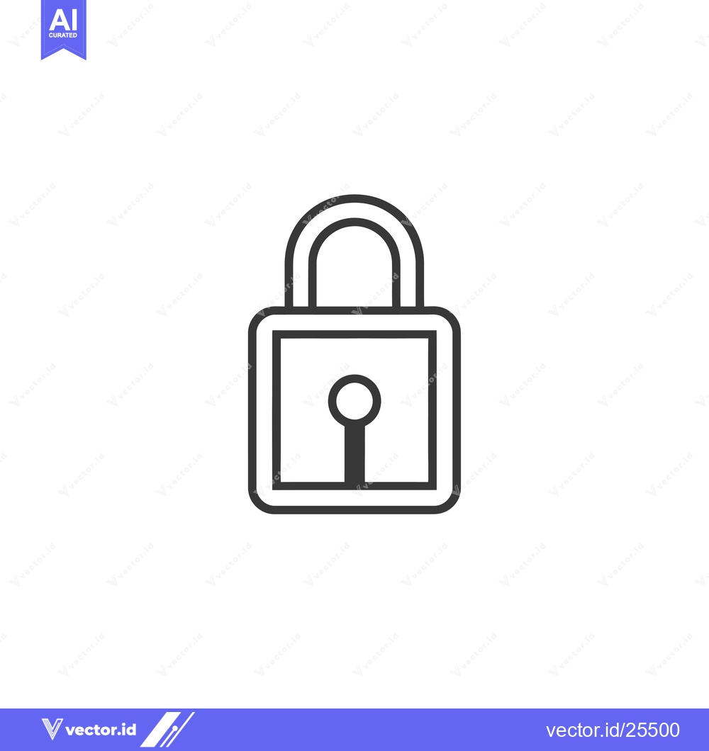 Premium Vector dari Black and White Line Drawing of a Padlock
