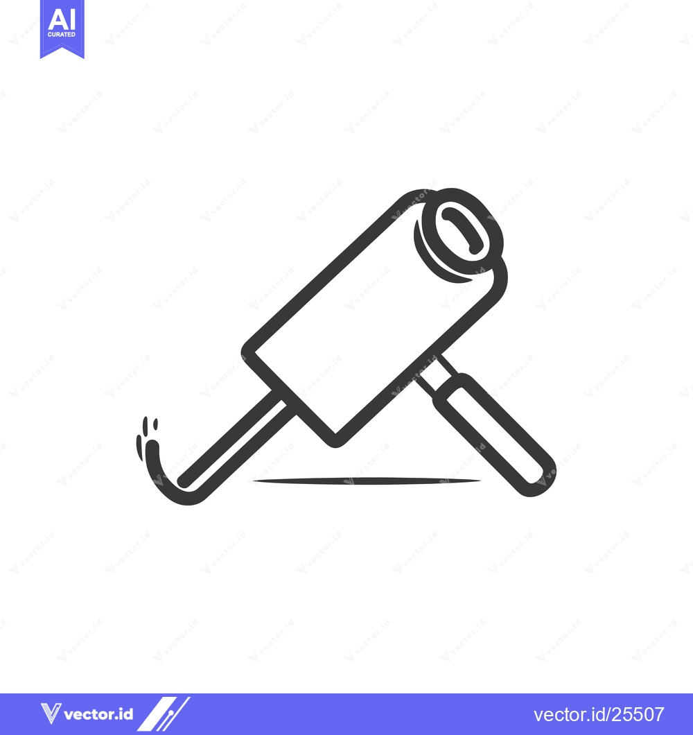 Premium Vector dari Black and white line drawing of a paint roller