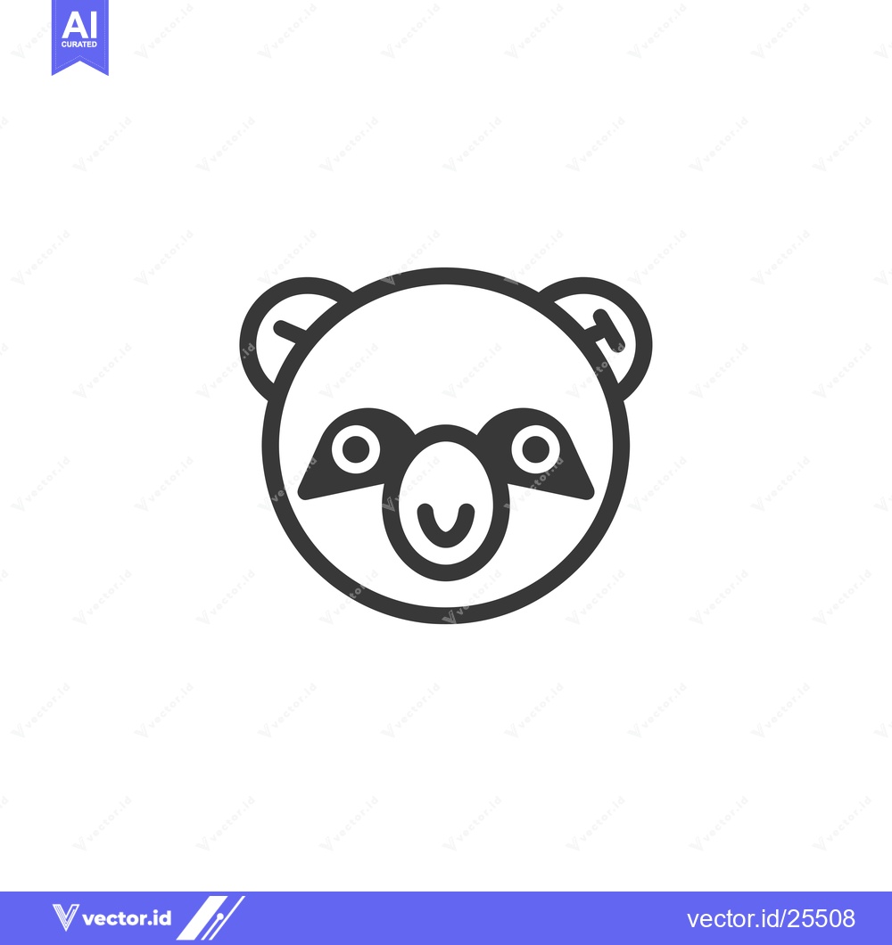 Premium Vector of Black and White Line Drawing of a Panda Bear Face