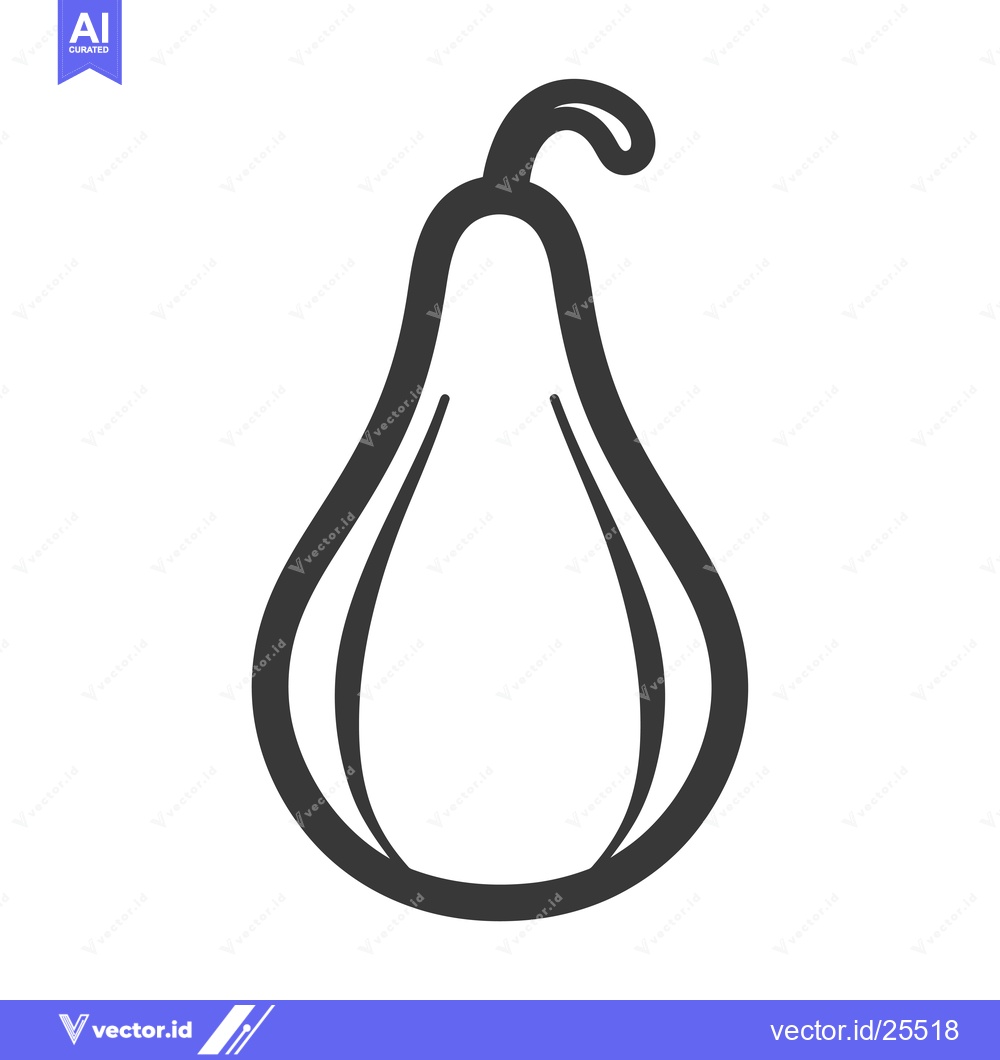 Premium Vector dari Black and white line drawing of a pear