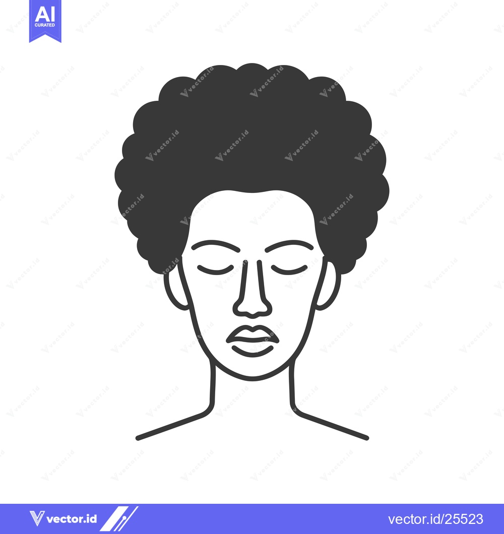 Premium Vector of Black and White Line Drawing of a Person with Eyes Closed