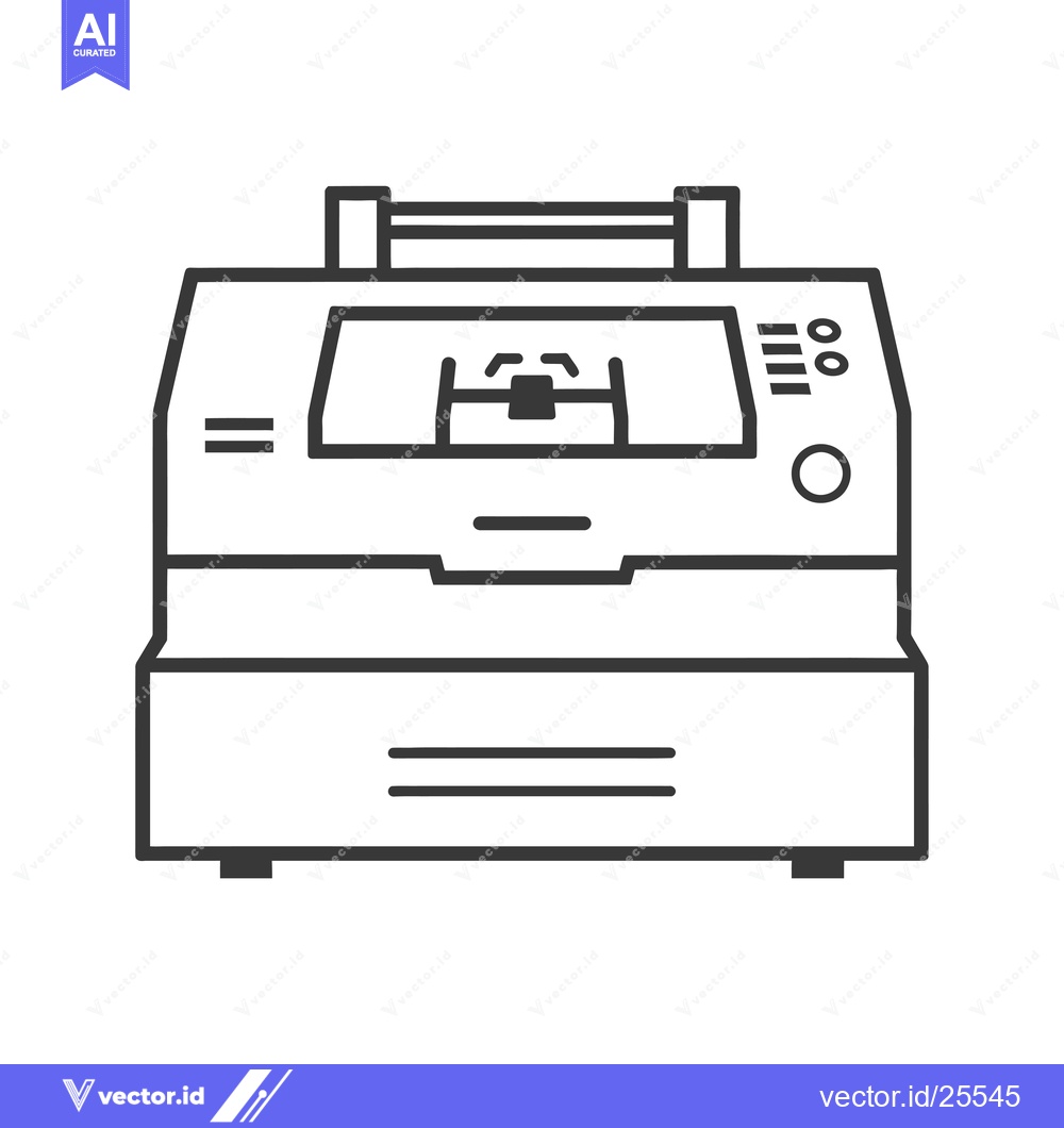 Premium Vector dari Black and White Line Drawing of a Printer