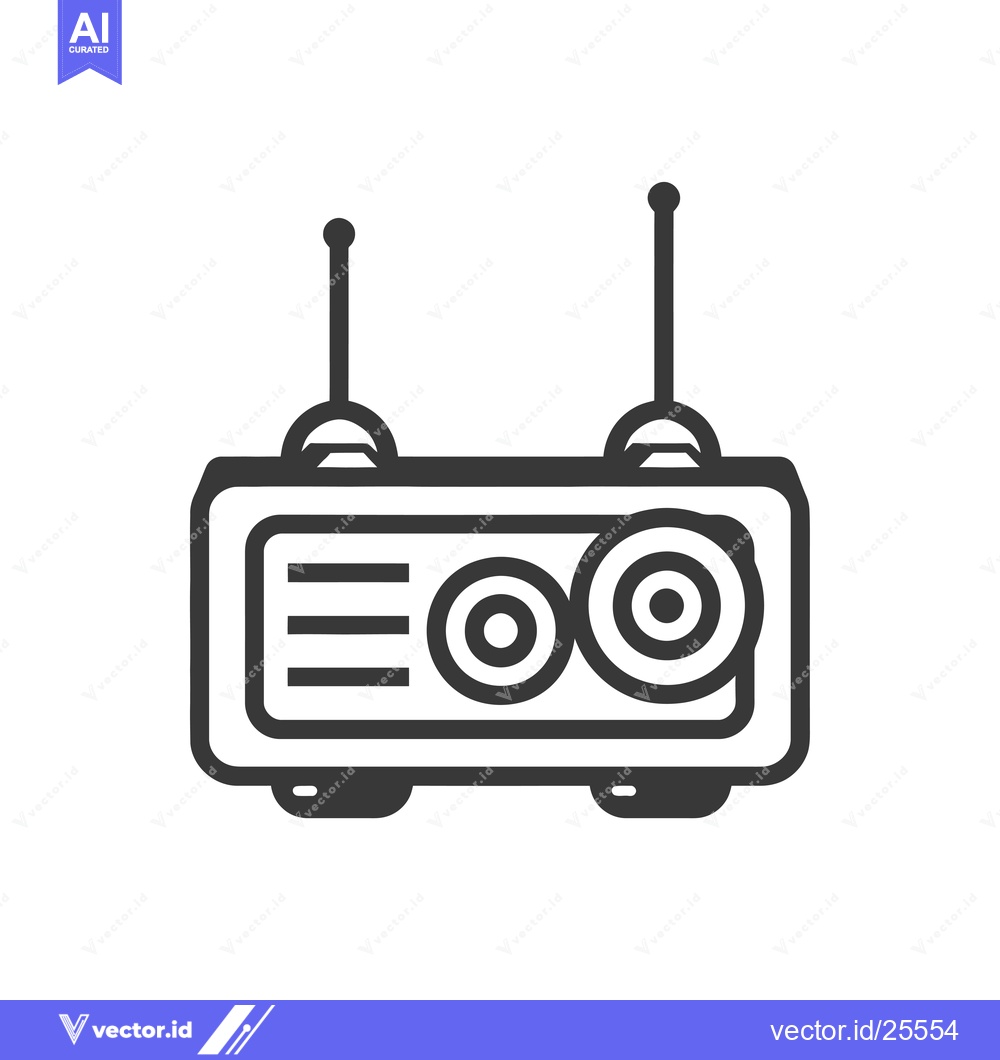 Premium Vector dari Black and White Line Drawing of a Radio