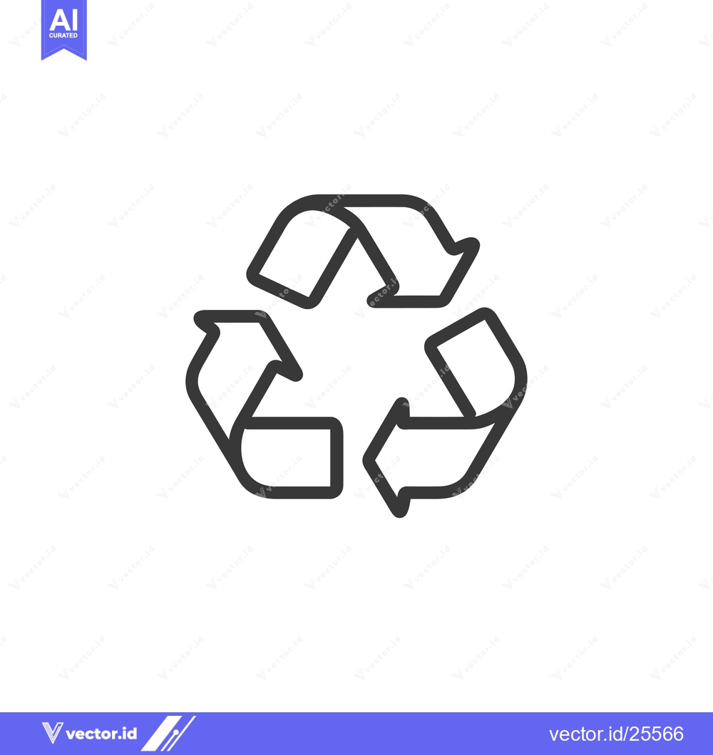 Premium Vector dari Black and White Line Drawing of a Recycling Symbol