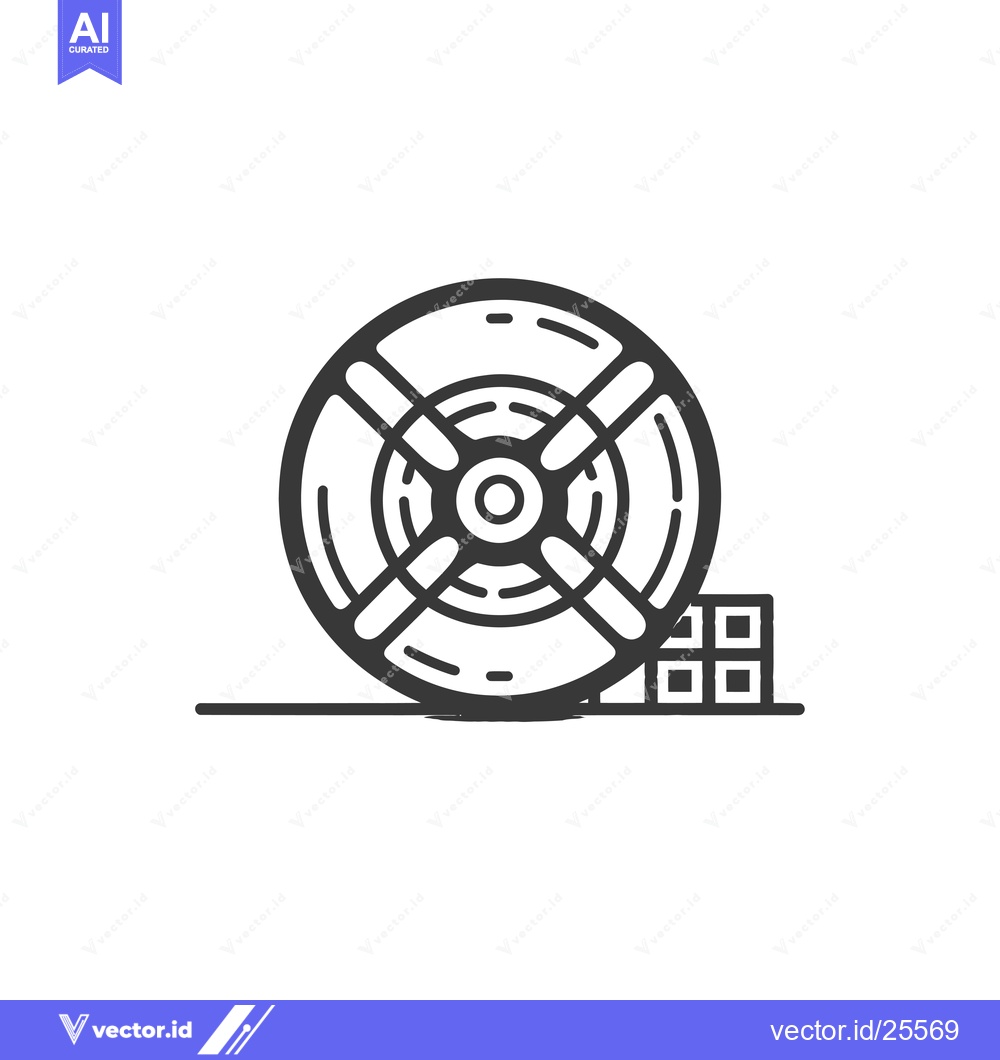 Premium Vector of Black and White Line Drawing of a Reel of Film