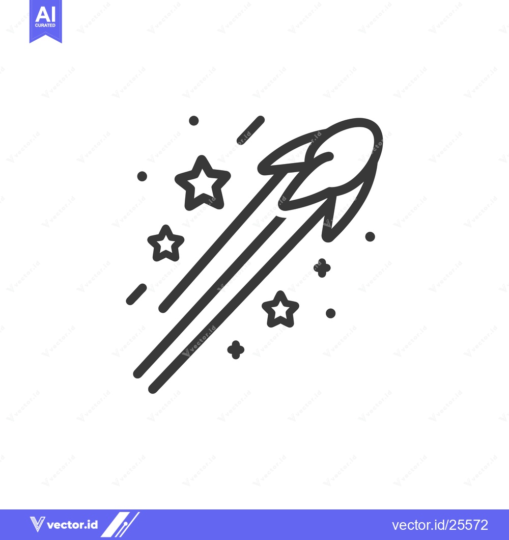 Premium Vector of Black and White Line Drawing of a Rocket with Stars