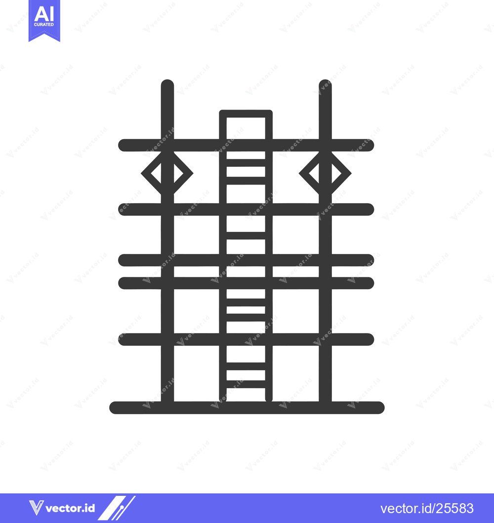 Premium Vector dari Black and White Line Drawing of a Scaffolding Structure