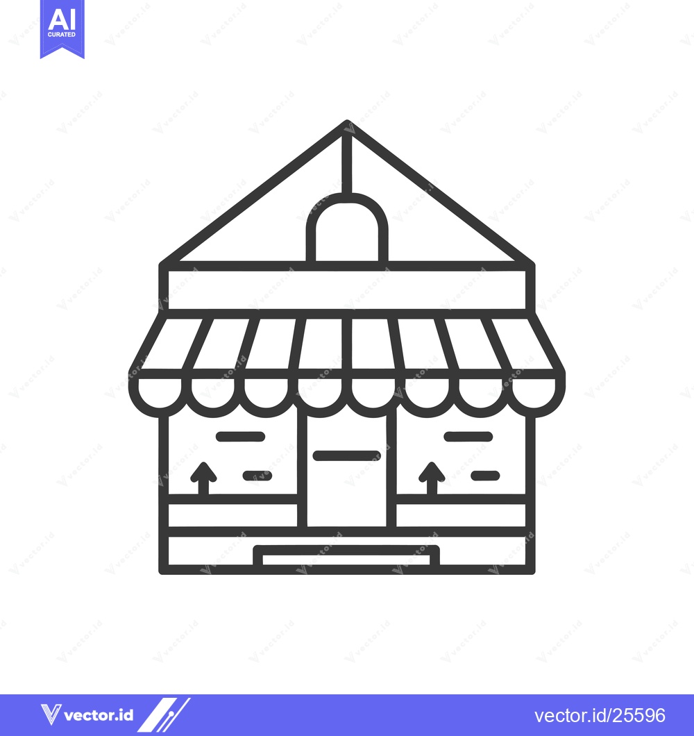 Premium Vector dari Black and White Line Drawing of a Shop Building