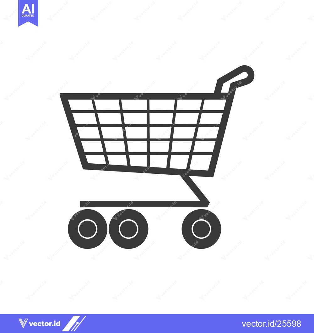 Premium Vector dari Black and White Line Drawing of a Shopping Cart