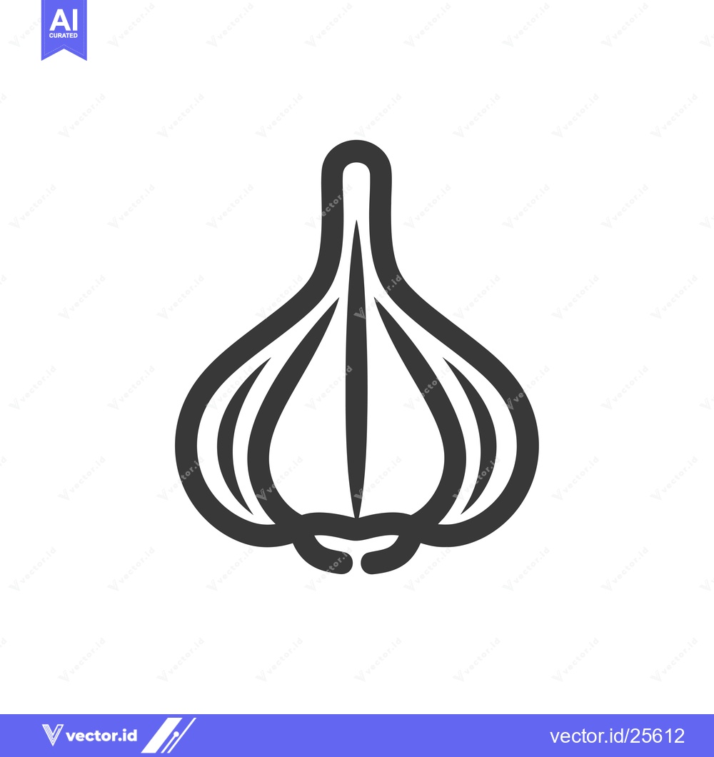 Premium Vector of Black and White Line Drawing of a Single Garlic Clove