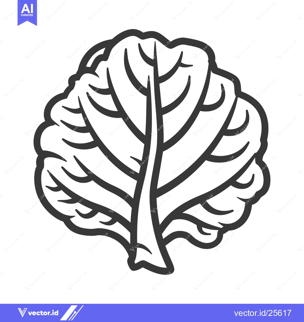 Premium Vector dari Black and White Line Drawing of a Single Leaf