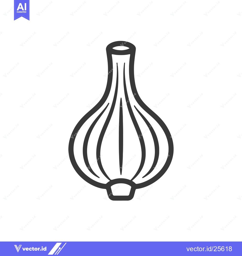 Premium Vector of Black and White Line Drawing of a Single Onion