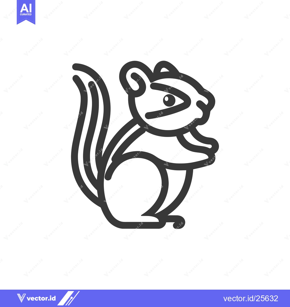 Premium Vector dari Black and White Line Drawing of a Sitting Squirrel