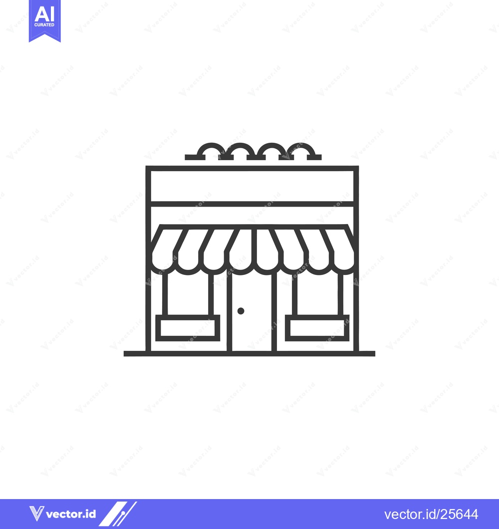 Premium Vector dari Black and White Line Drawing of a Small Shop Building