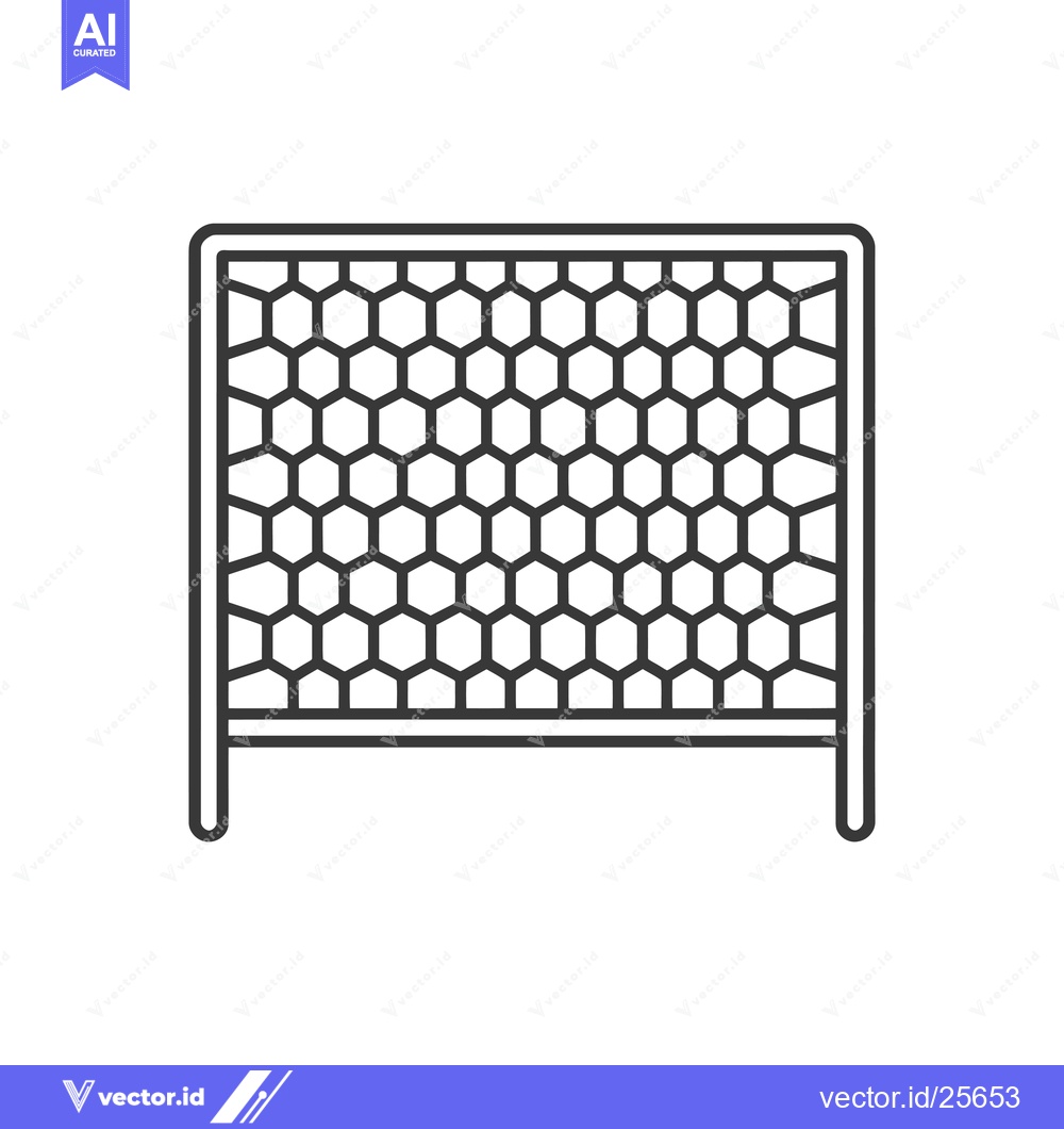 Premium Vector dari Black and White Line Drawing of a Soccer Goal