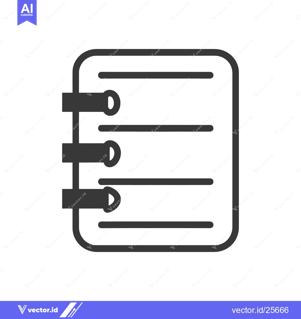 Premium Vector dari Black and White Line Drawing of a Spiral Notebook