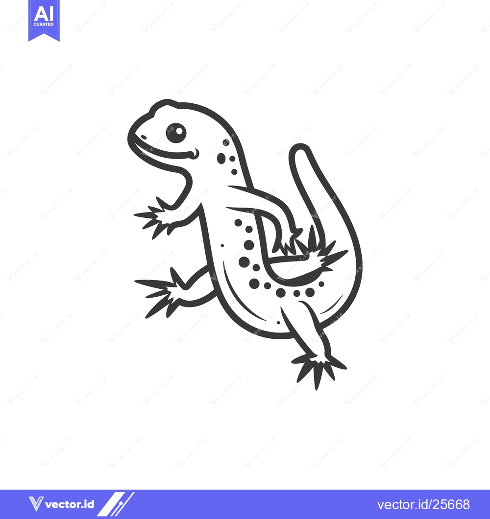 Premium Vector dari Black and White Line Drawing of a Spotted Lizard