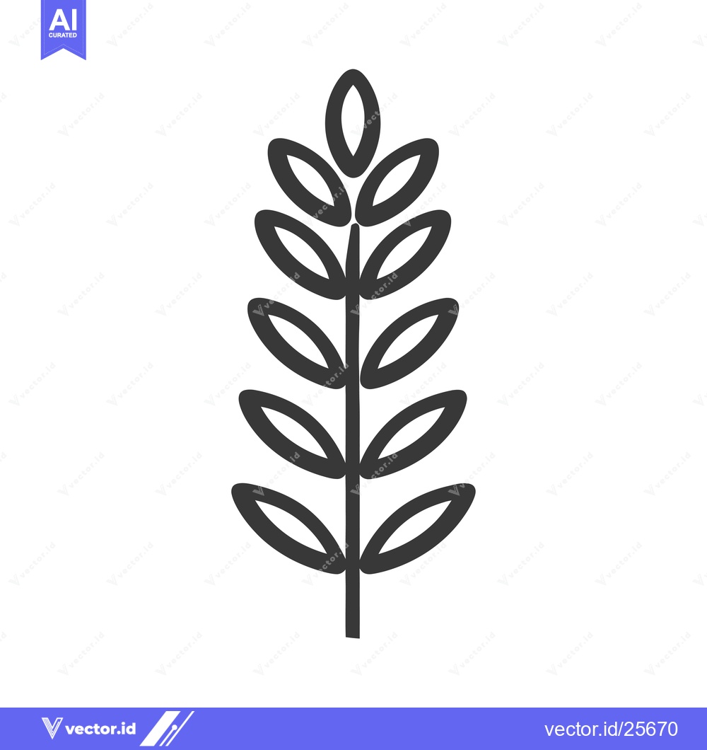 Premium Vector dari Black and White Line Drawing of a Sprig of Leaves
