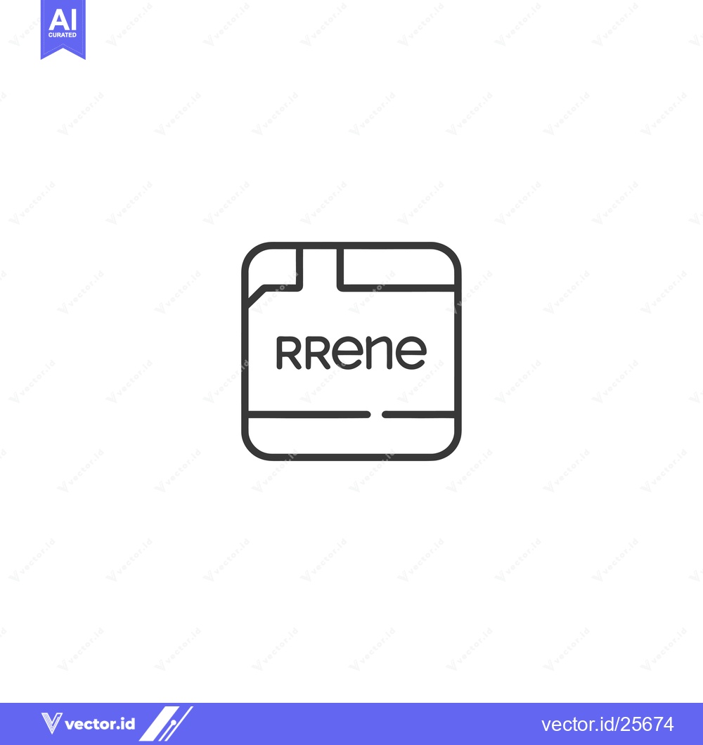 Premium Vector dari Black and White Line Drawing of a Square with the Word RRene Inside