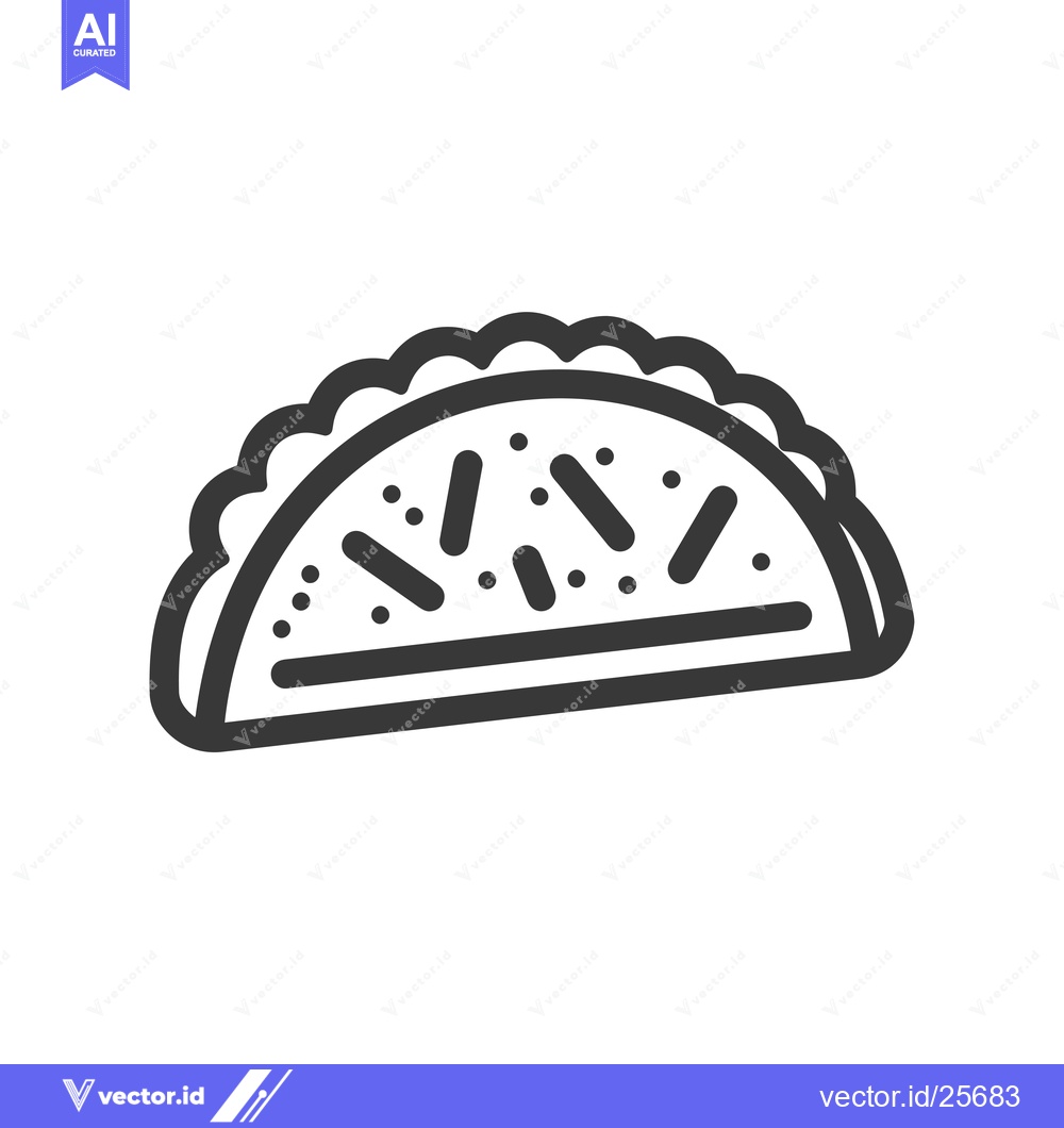Premium Vector dari Black and White Line Drawing of a Taco