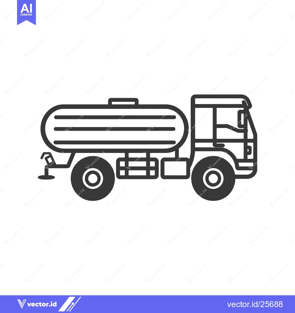 Premium Vector dari Black and White Line Drawing of a Tanker Truck