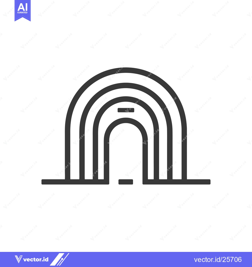 Premium Vector dari Black and White Line Drawing of a Tunnel Entrance