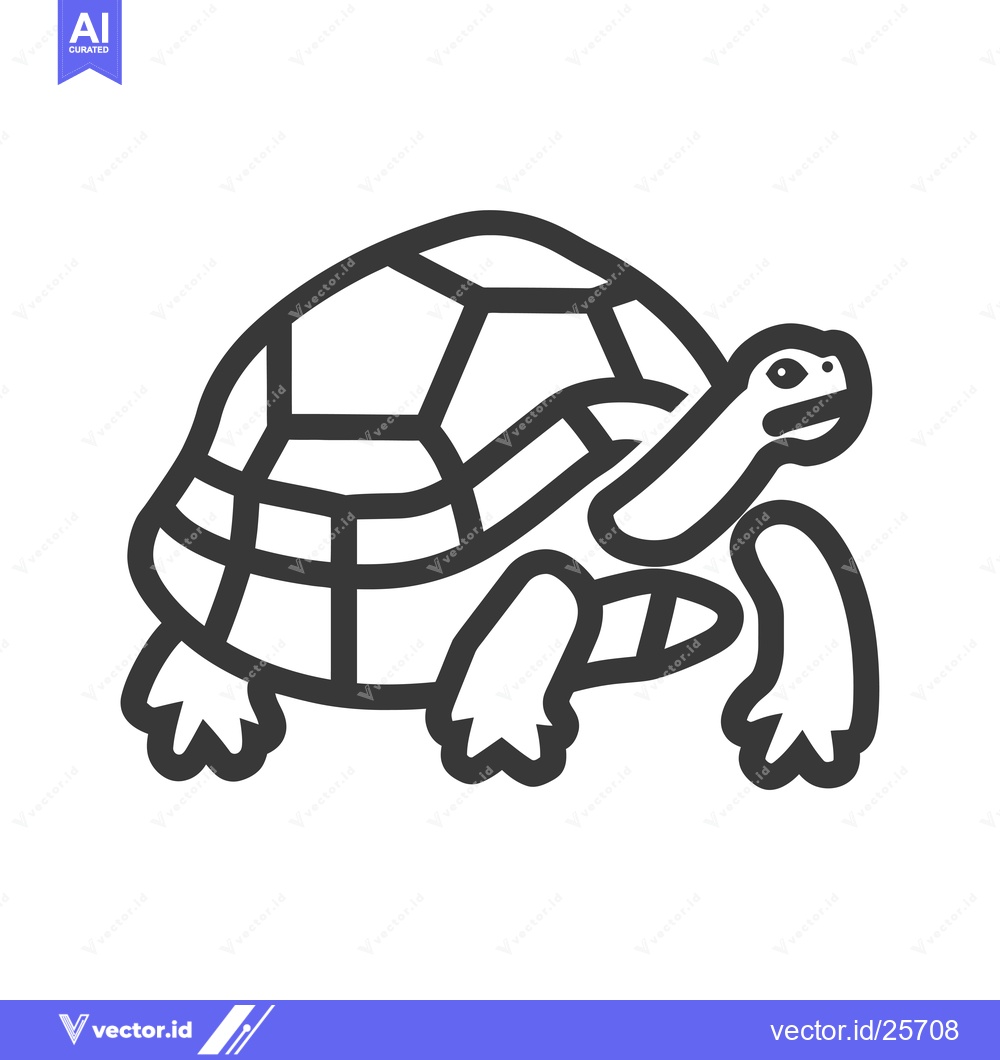 Premium Vector dari Black and White Line Drawing of a Turtle
