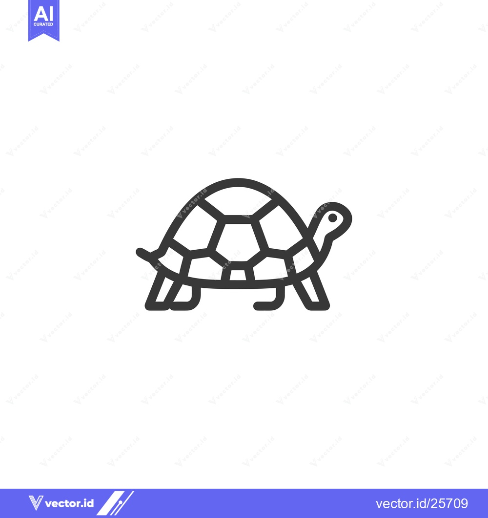 Premium Vector of Black and White Line Drawing of a Turtle